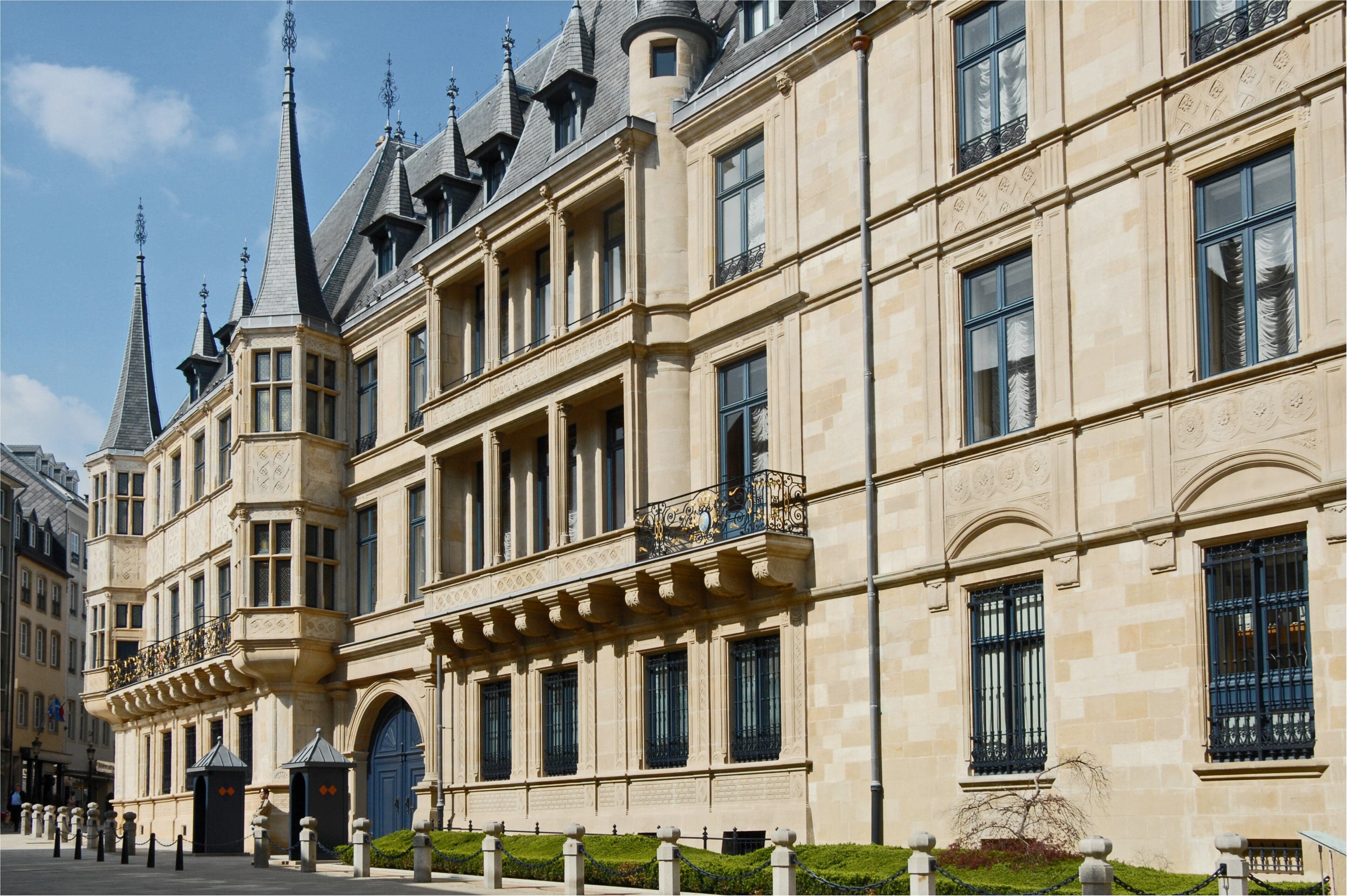 The old city of Luxembourg perched above the Alzette river gorge