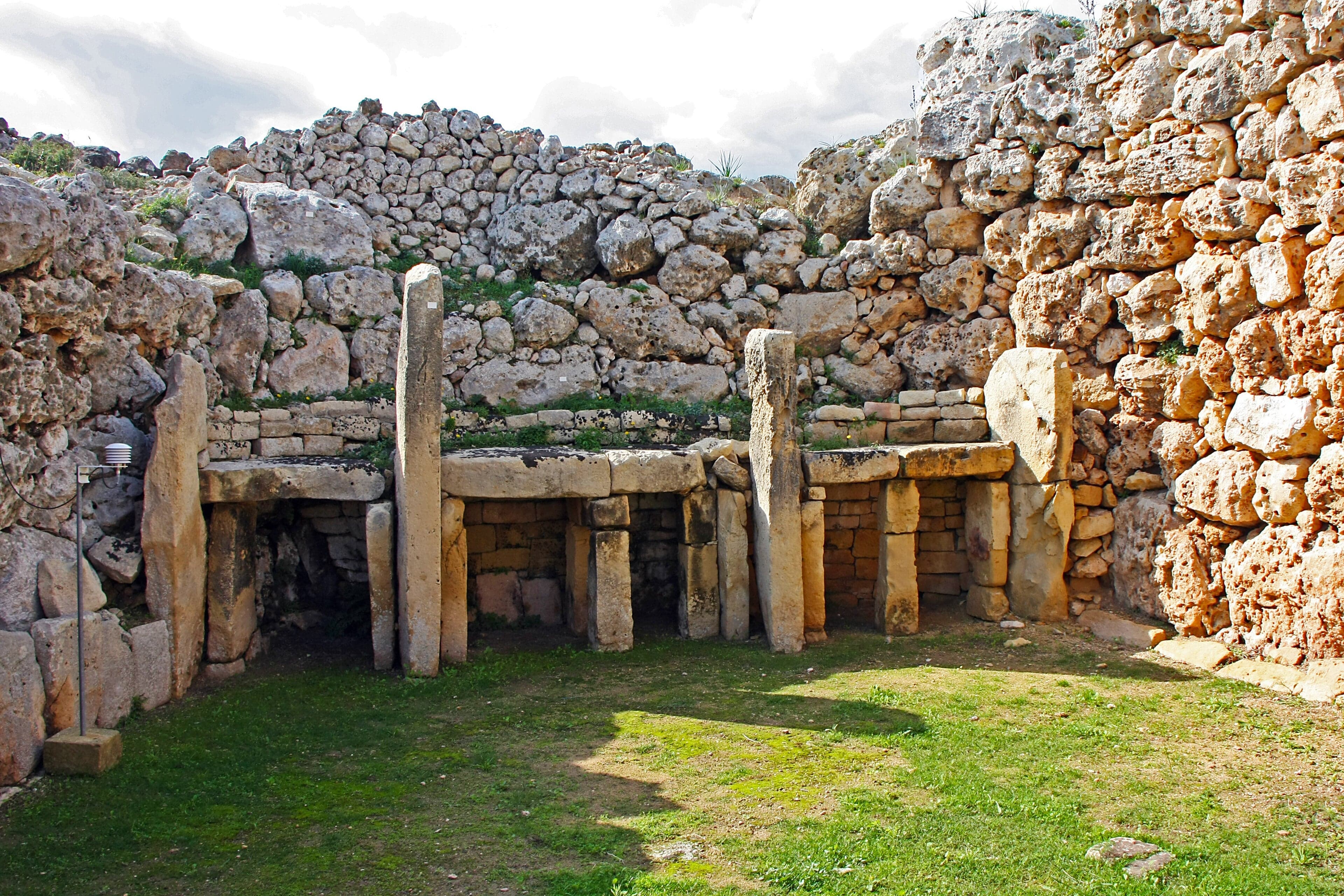 Huge ancient limestone blocks at one of Malta's megalithic temples