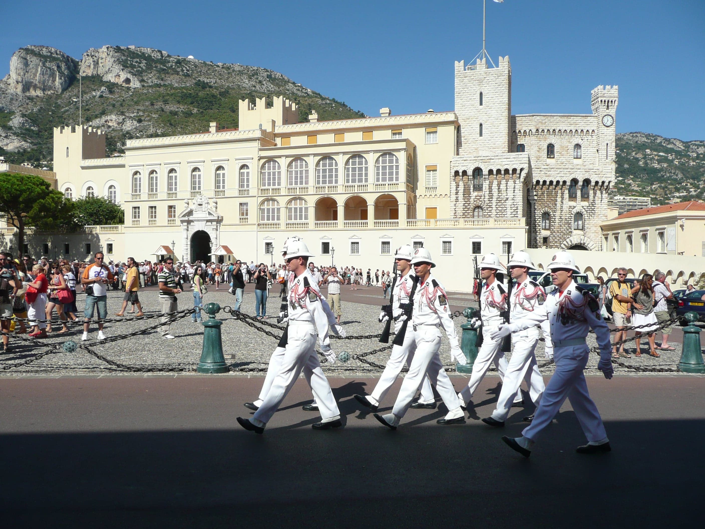 The Prince's Palace of Monaco on its rocky hilltop above the old town