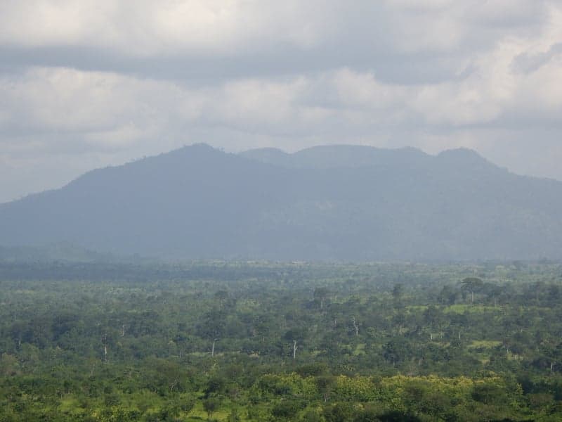 Mount Agou rising above green forested slopes in central Togo