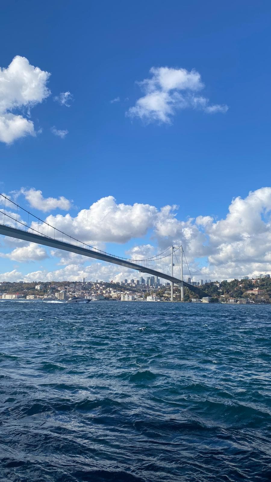 The Bosphorus strait in Istanbul with the bridge linking Europe and Asia