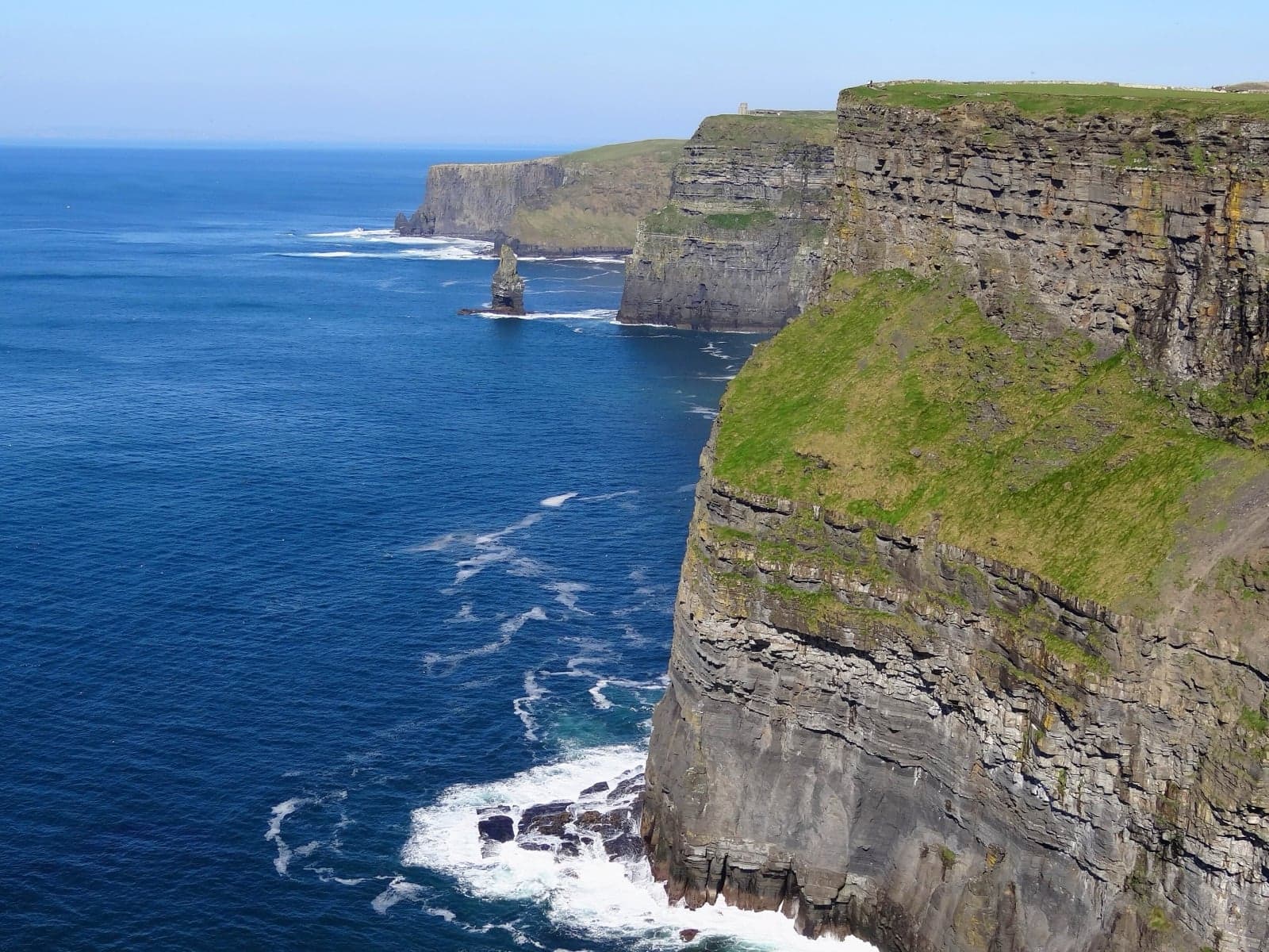 The Cliffs of Moher rising from the Atlantic Ocean on the west coast of Ireland