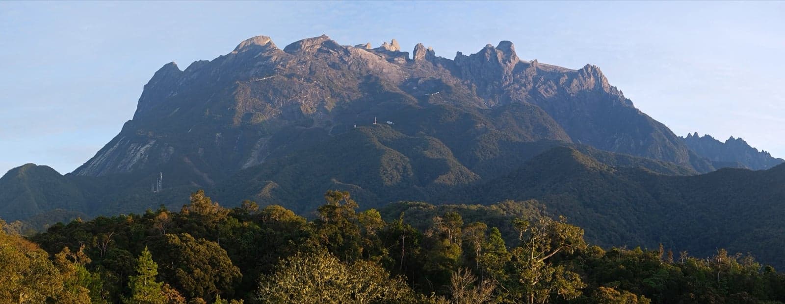 The granite peaks of Mount Kinabalu in Borneo, rising above a sea of cloud