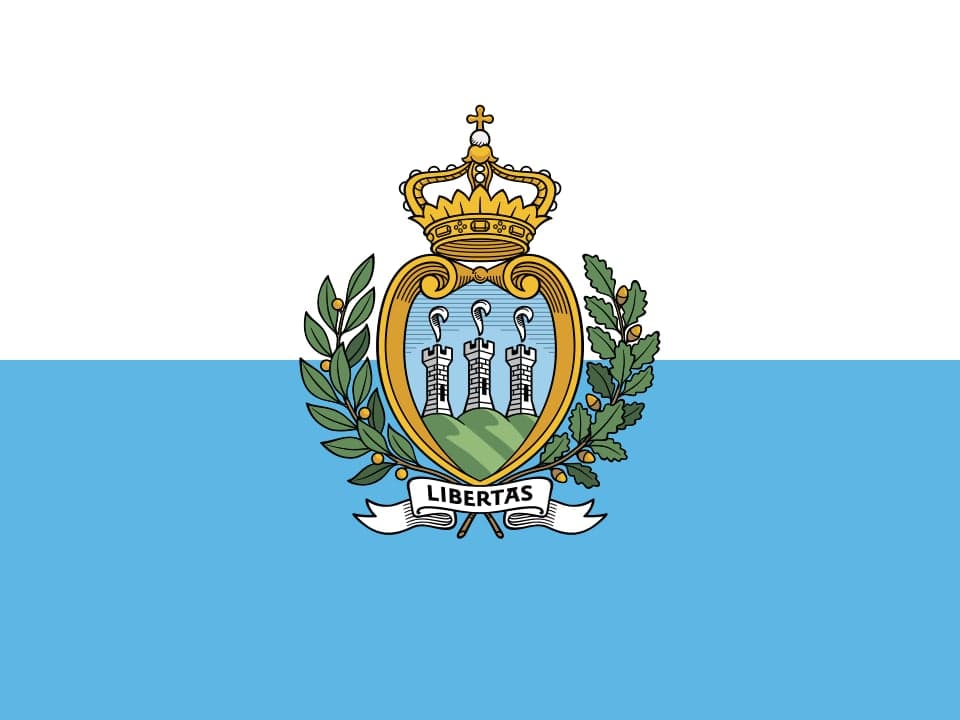 A map showing the tiny outline of San Marino within Italy